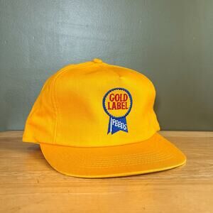 Vintage Gold Label Feeds Agriculture Yellow Embroidered Snapback Hat